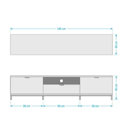 Meuble TV Harma -Promos Déco Vestiaire Boutique tv lowboard harma dunkelgrau 5173332