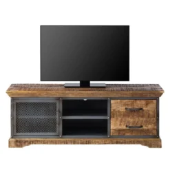 Meuble TV Hunter -Promos Déco Vestiaire Boutique tv lowboard hunter mango massiv metall mango blaugrau 4414476