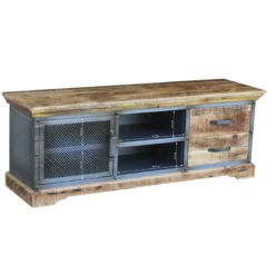 Meuble TV Hunter -Promos Déco Vestiaire Boutique tv lowboard hunter mango massiv metall mango blaugrau 5091920