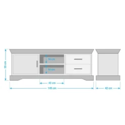Meuble TV Hunter -Promos Déco Vestiaire Boutique tv lowboard hunter mango massiv metall mango blaugrau 5159616