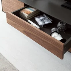 Meuble TV Payara -Promos Déco Vestiaire Boutique tv lowboard payara walnuss schwarz 4372768