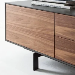 Meuble TV Payara -Promos Déco Vestiaire Boutique tv lowboard payara walnuss schwarz 4372772