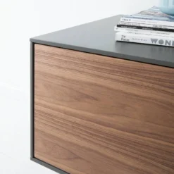 Meuble TV Payara -Promos Déco Vestiaire Boutique tv lowboard payara walnuss schwarz 4372780