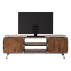 Meuble TV Wharton I -Promos Déco Vestiaire Boutique tv lowboard wharton i mango teilmassiv stahl 5212416