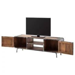 Meuble TV Wharton I -Promos Déco Vestiaire Boutique tv lowboard wharton i mango teilmassiv stahl 5212440
