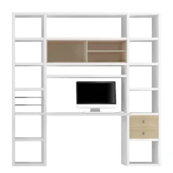 Ensemble Mural Emporior II -Promos Déco Vestiaire Boutique wohnkombination emporior ii eiche dekor weiss 1554858