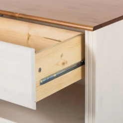 Meuble TV Lillehammer I -Promos Déco Vestiaire Boutique wohnwand lillehammer i 3 teilig kiefer massiv weiss kiefer 1655030