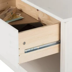 Meuble TV Lillehammer III -Promos Déco Vestiaire Boutique wohnwand lillehammer iii 3 teilig kiefer massiv weiss 1655266