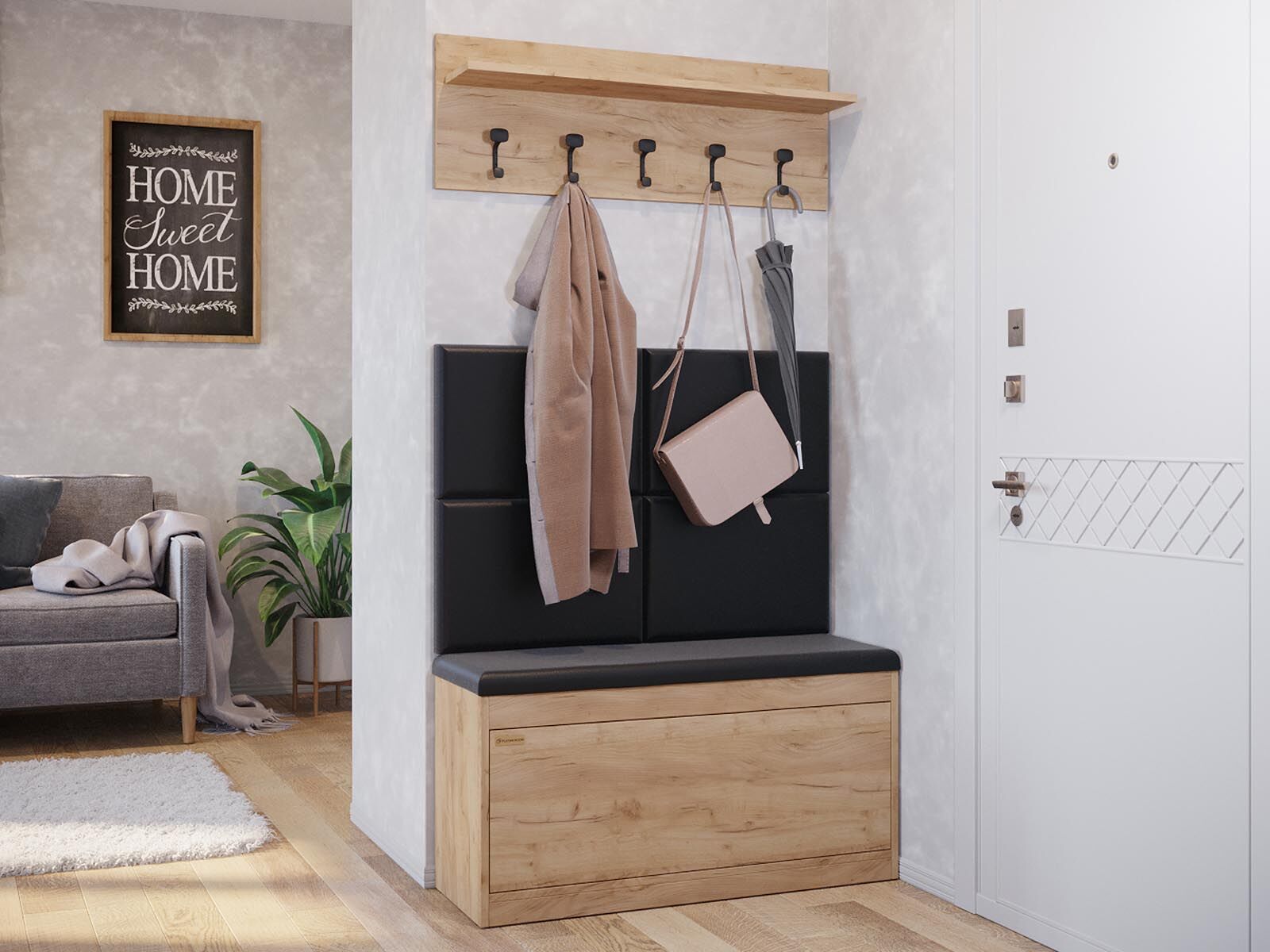 Promos Déco Vestiaire Boutique -Promos Déco Vestiaire Boutique 01 SZB WP 4P oak 92f0